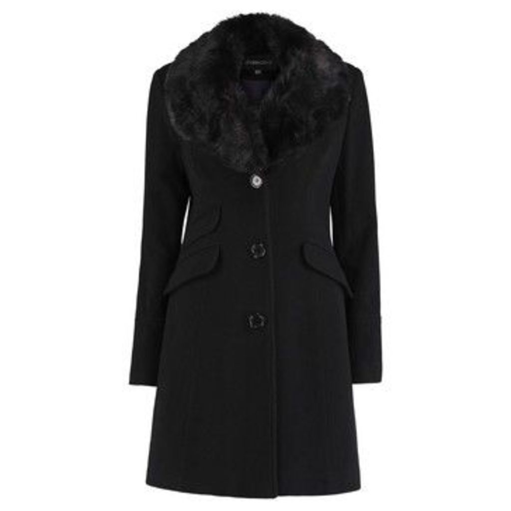 Fitted Winter Coat  in Black
