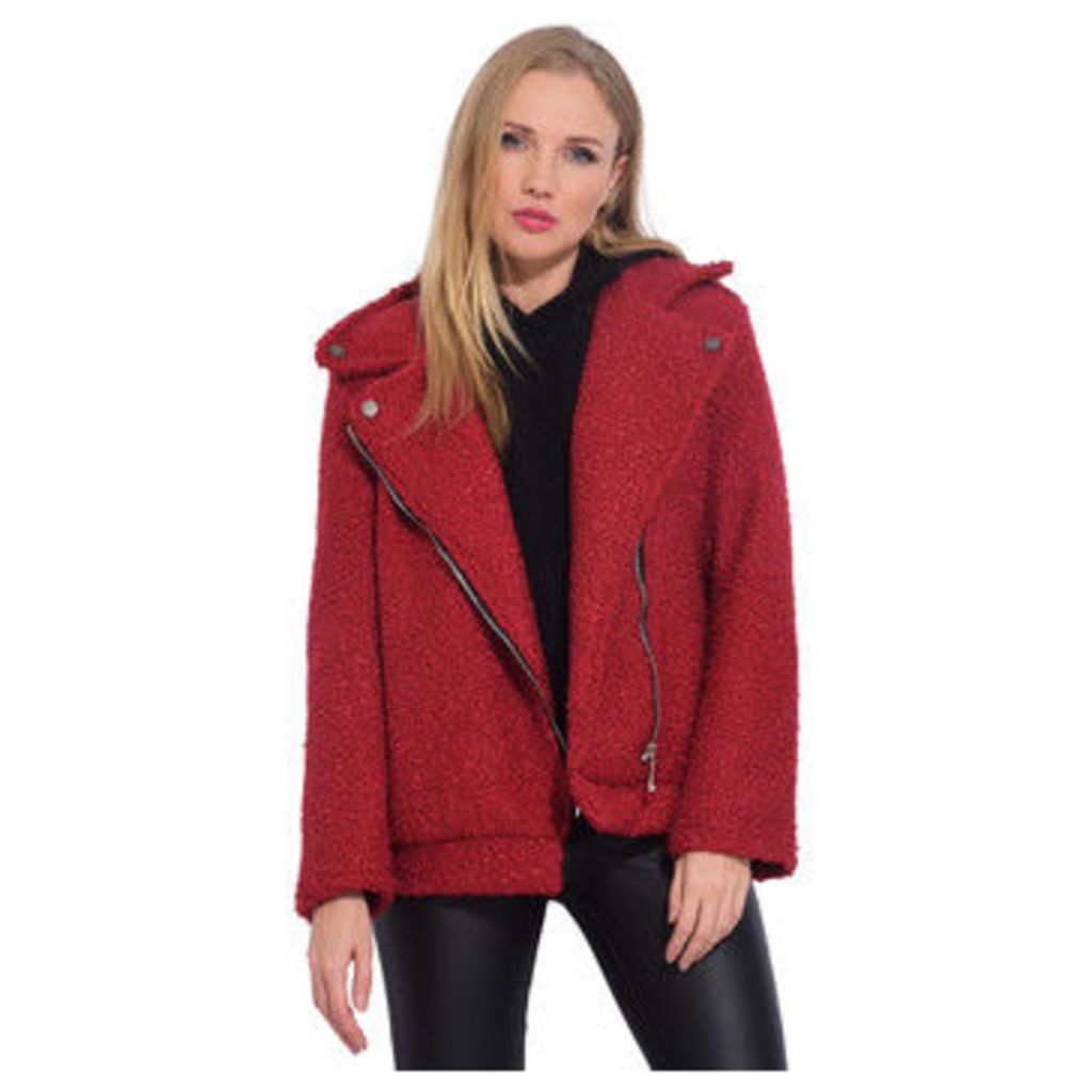 Arty Blush  Wool perfecto  women's Coat in Red