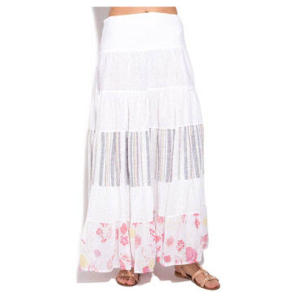 100 % Lin  Skirt  women's Skirt in White