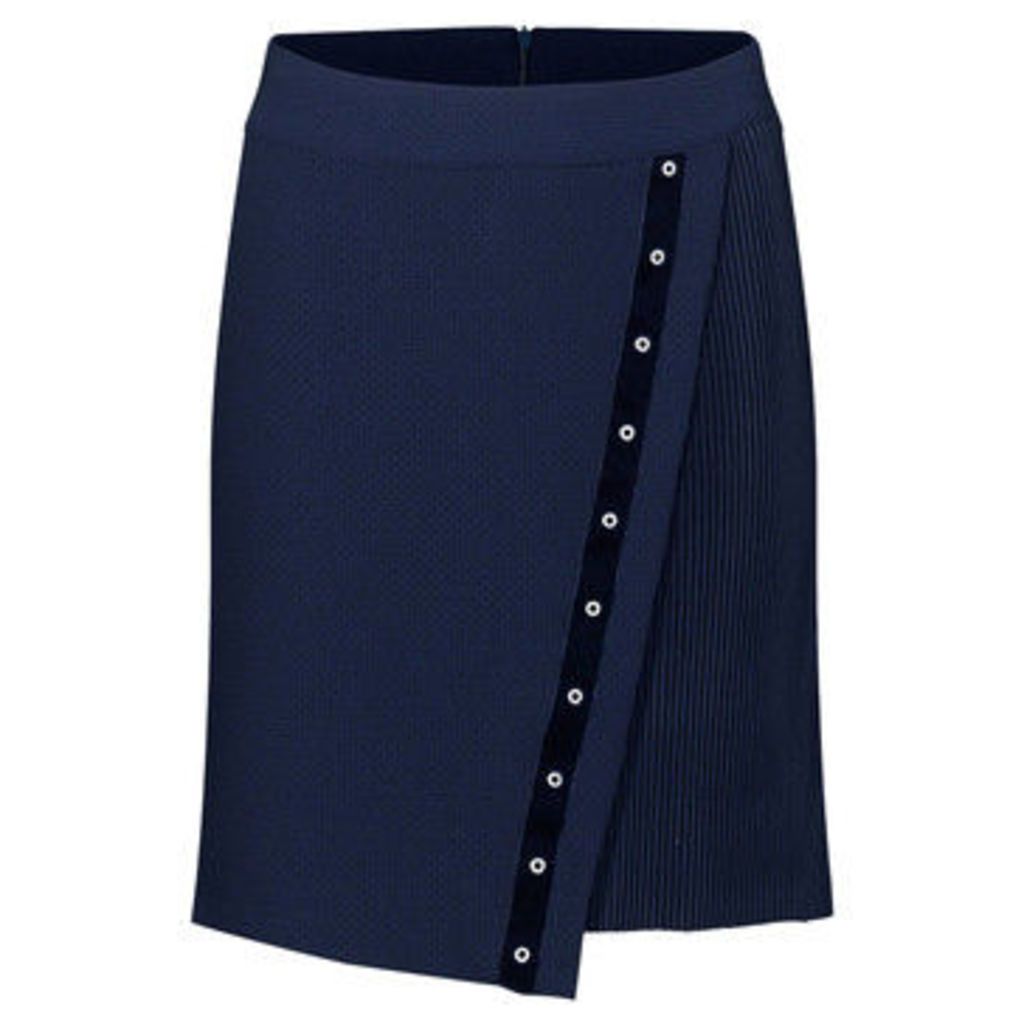 Mado Et Les Autres  NINA straight rock-style skirt  women's Skirt in Blue