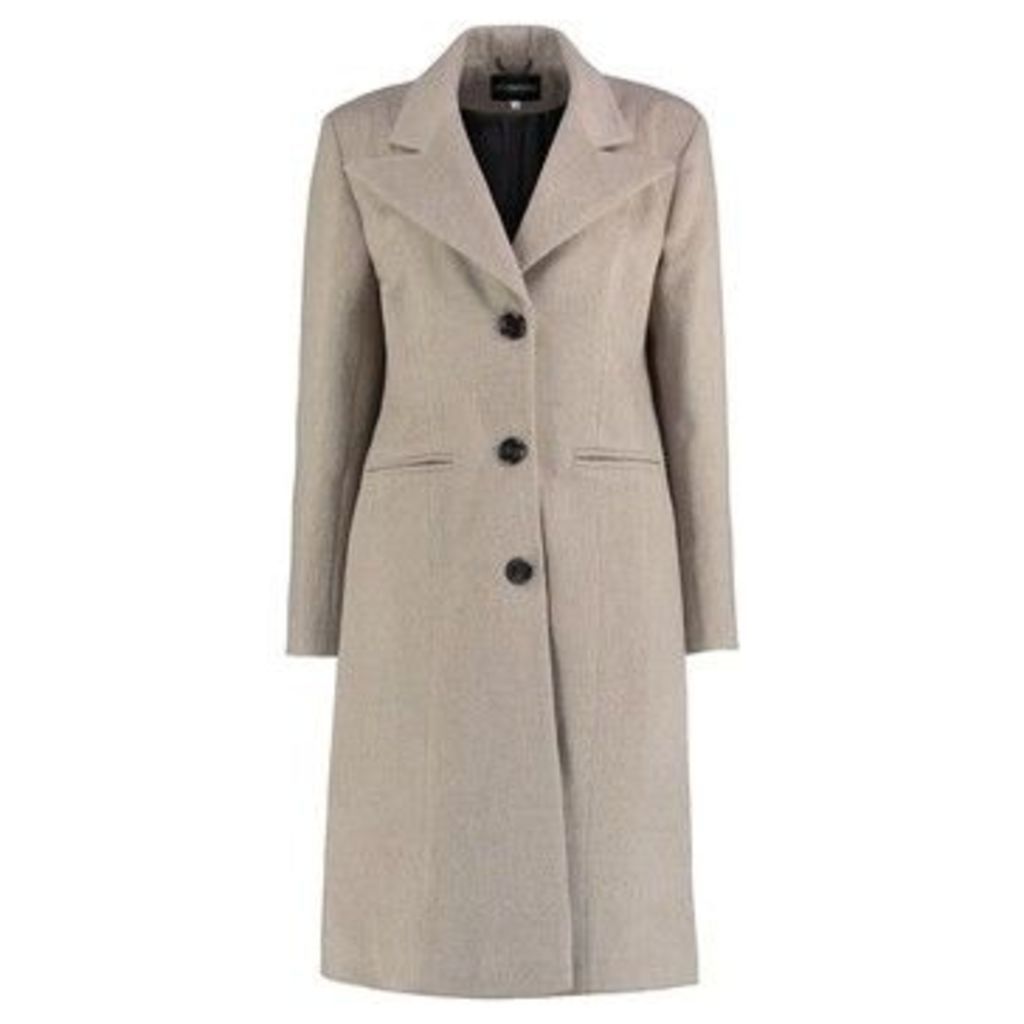 Winter Semi Fitted Wing Collar Coat  in Grey