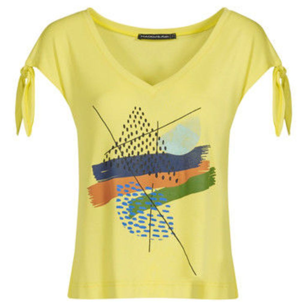 Mado Et Les Autres  V neck T-shirt  women's Blouse in Yellow