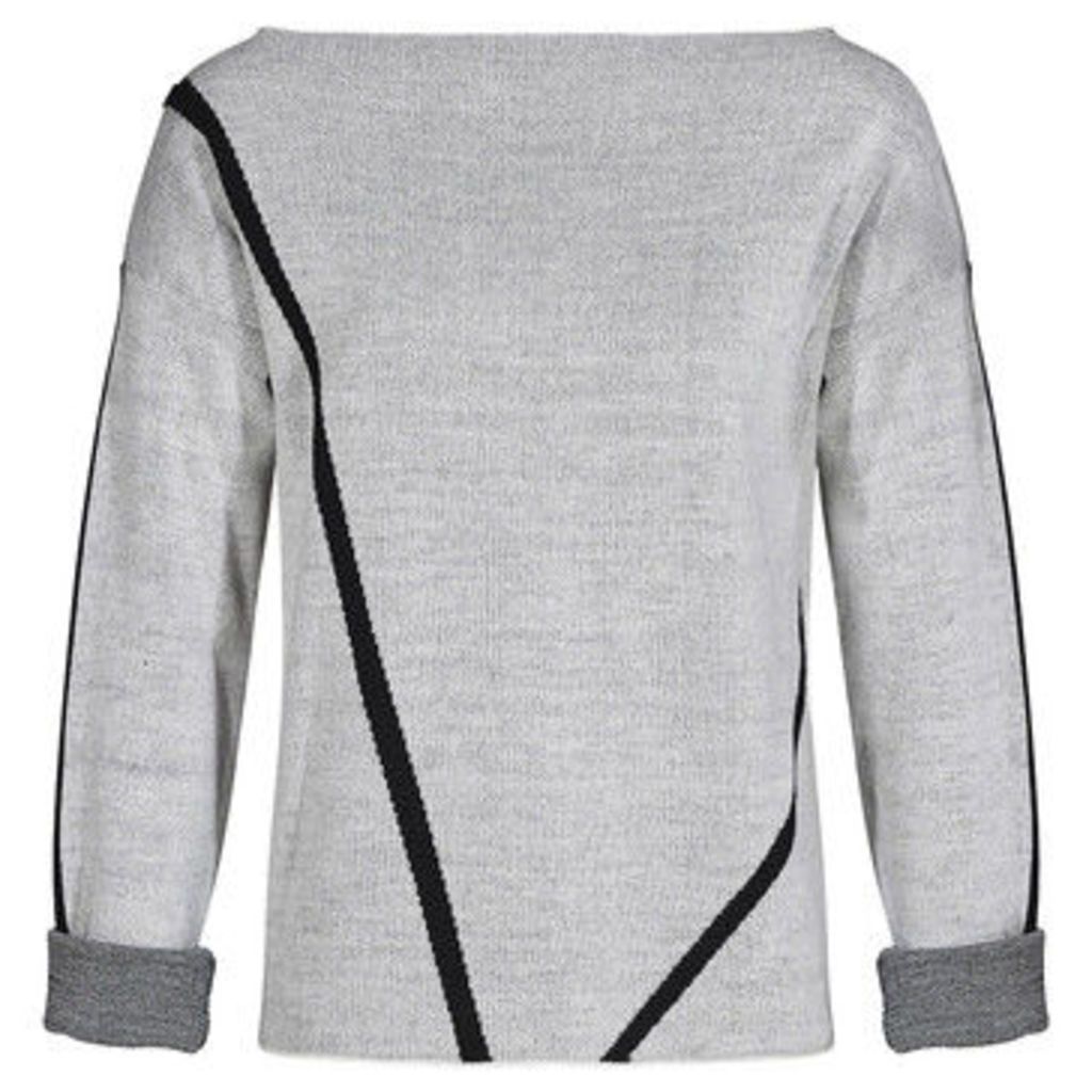 Mado Et Les Autres  Sweater graphic lines long sleeves  women's Sweatshirt in White