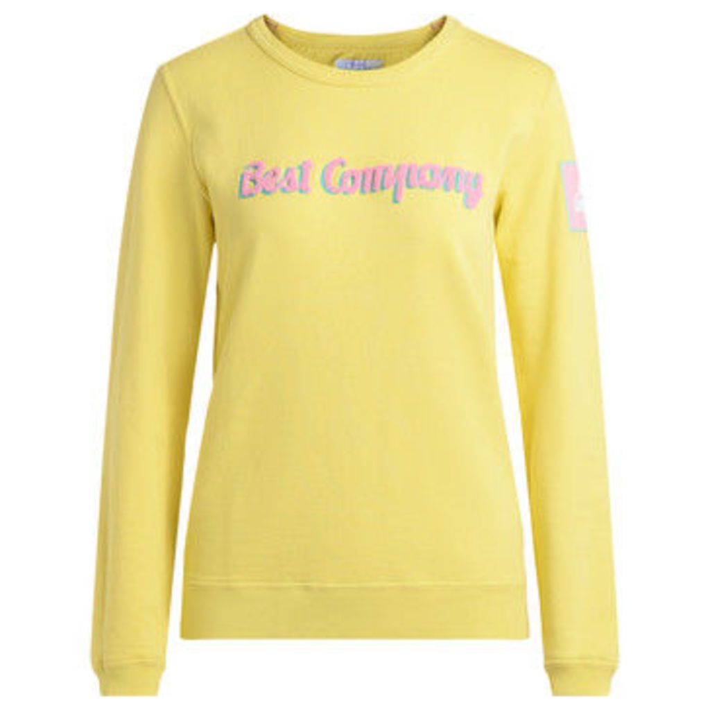 Best Company  yellow cotton roundneck fleece.  women's Sweatshirt in Yellow