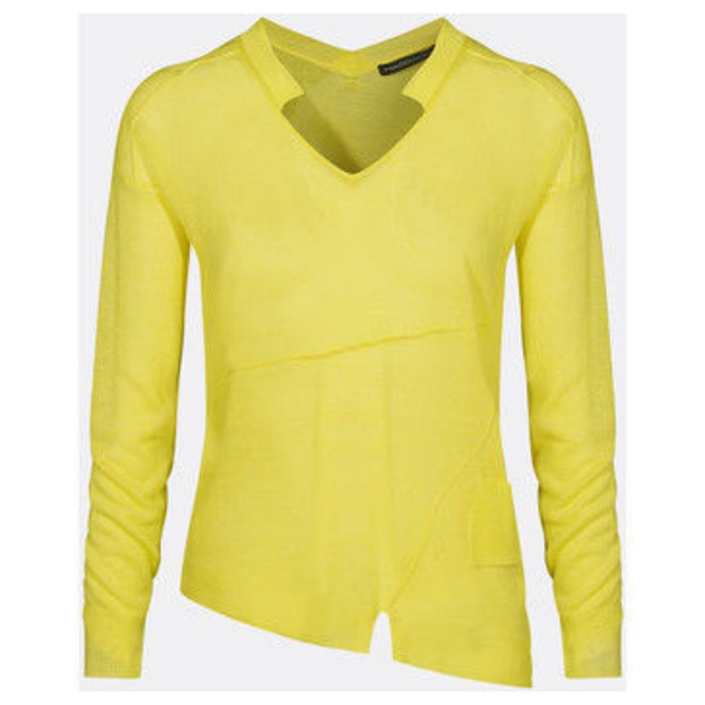 Mado Et Les Autres  Asymmetrical V-neck sweater  women's Sweatshirt in Yellow