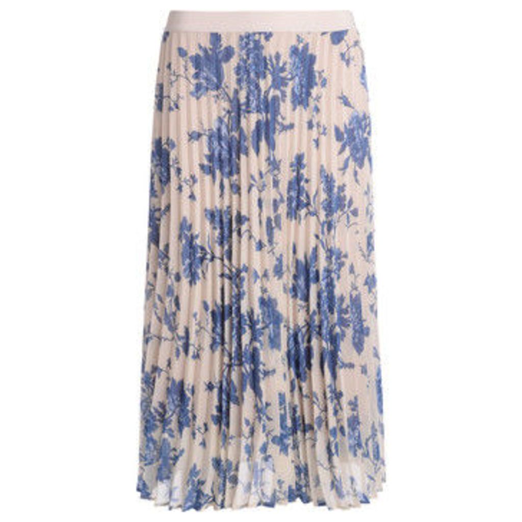 Semicouture  Federick white plissè skirt with light-blue flowers  women's Skirt in Other