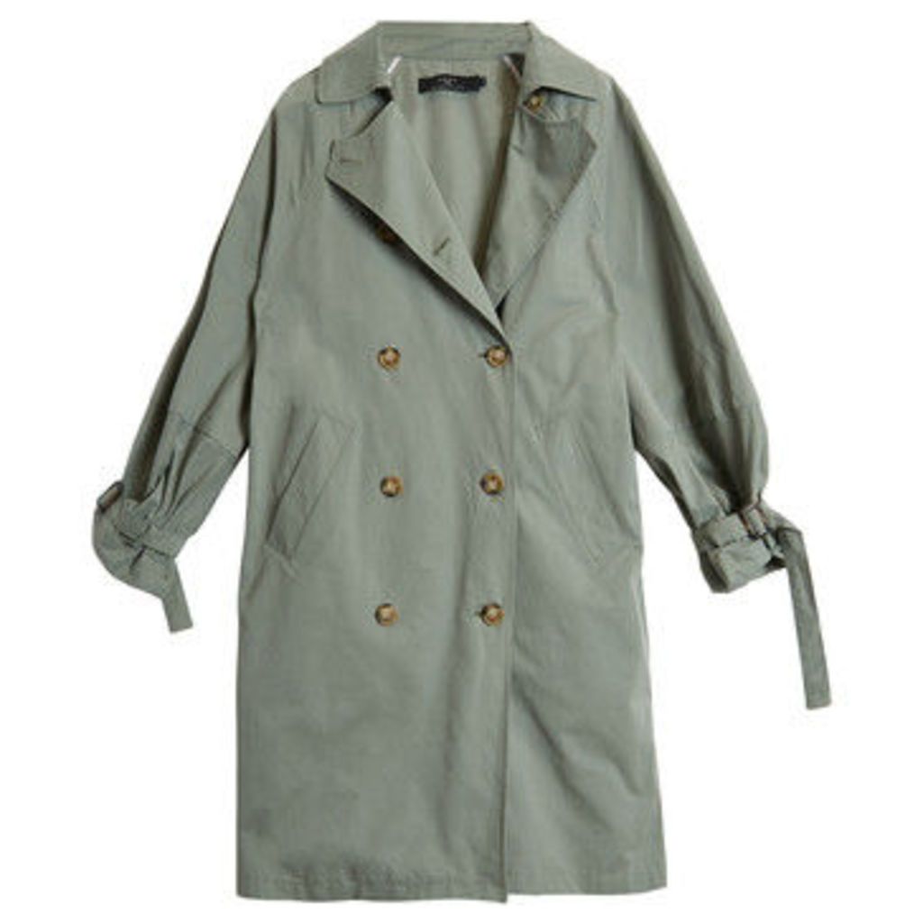On Parle De Vous  Double-breasted straight trench  women's Coat in Green