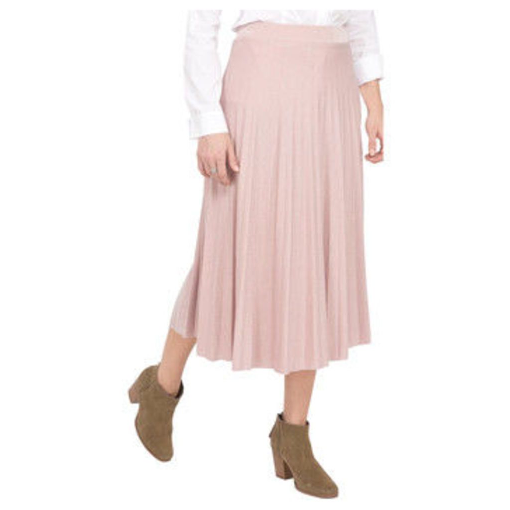 Lauren Vidal  Pleated skirt with lurex jersey knit  women's Skirt in Pink