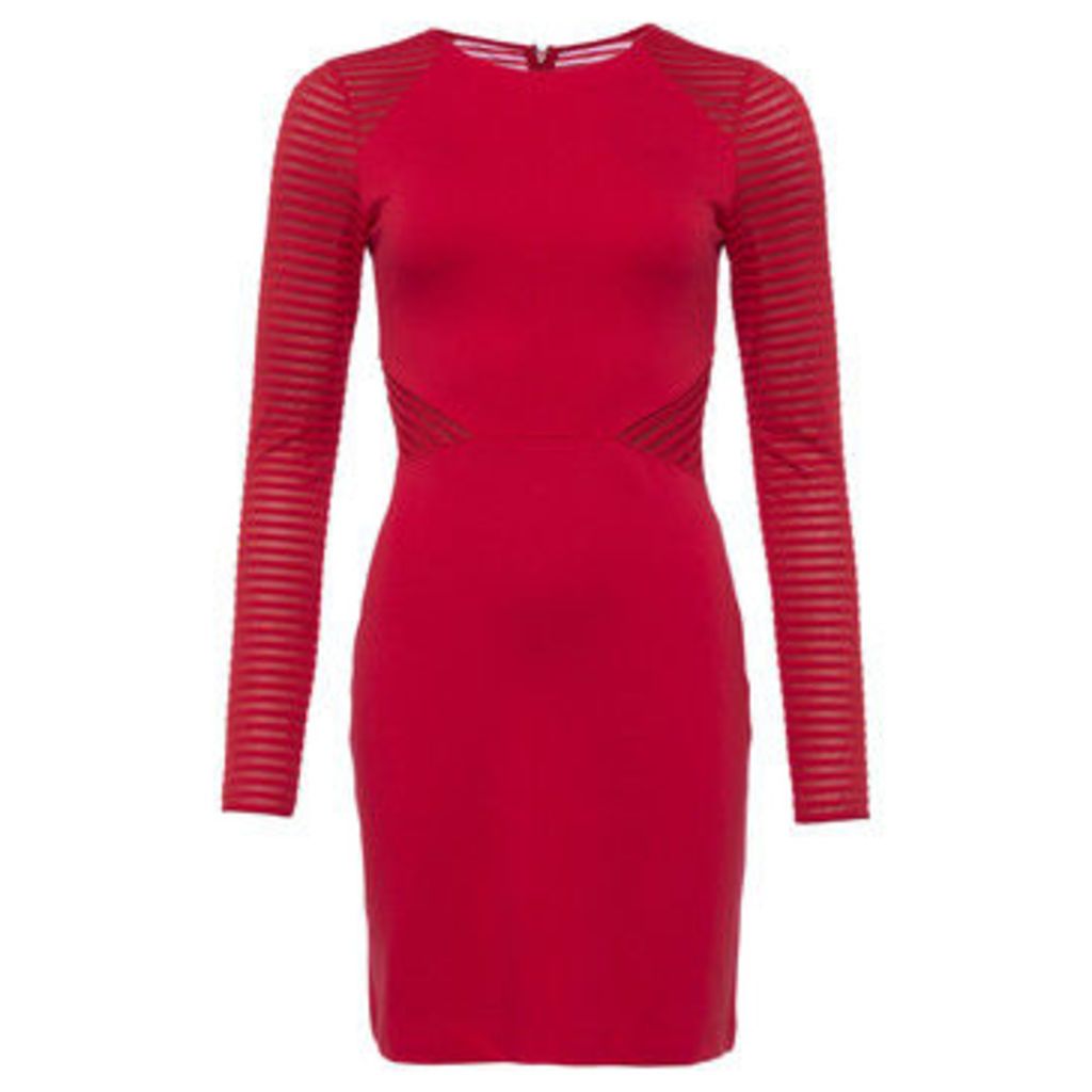 Round Neck Long Sleeve Dress  women's Dress in Red