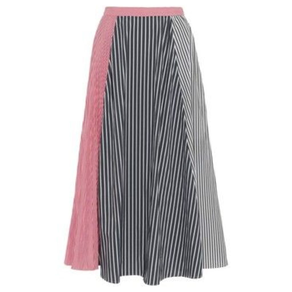 Pleated skirt with stripes  women's Skirt in Black