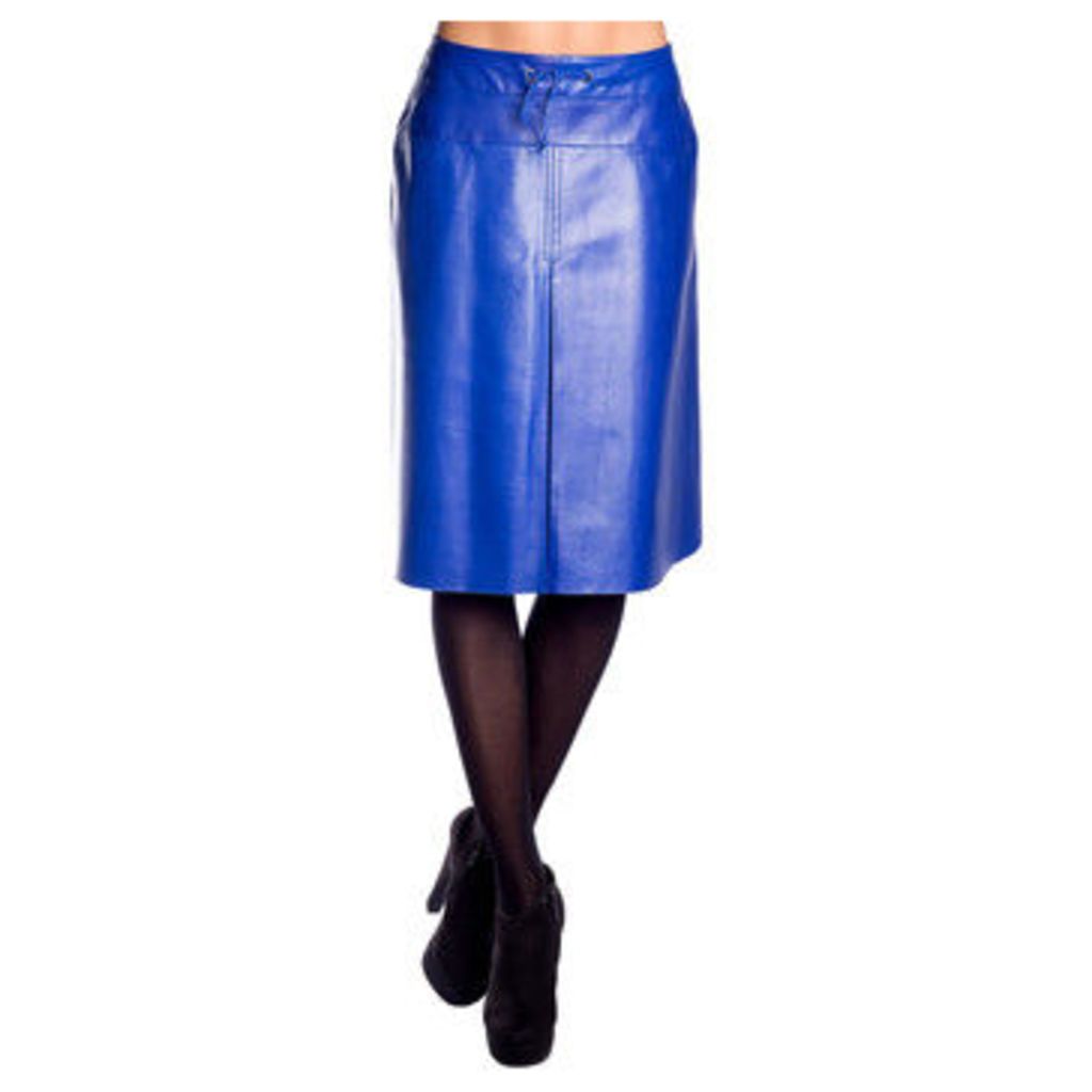John   Yoko  Lamb leather skirt  women's Skirt in Blue
