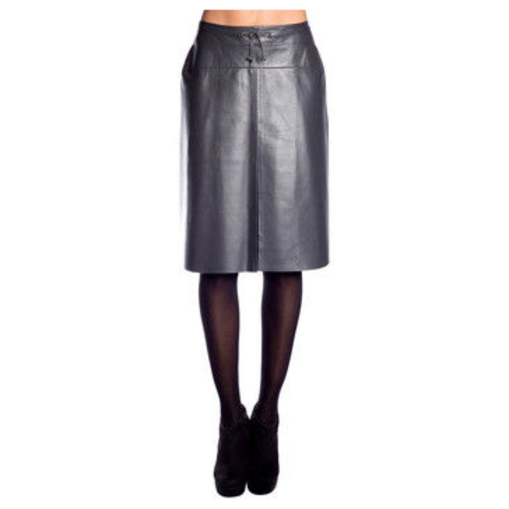 John   Yoko  Lamb leather skirt  women's Skirt in Grey