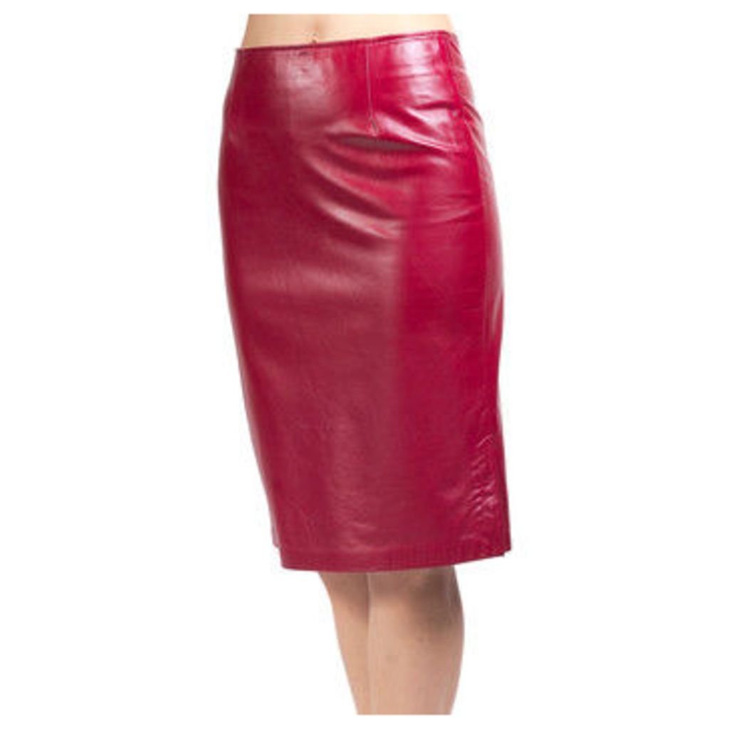 John   Yoko  Fitted skirt in lambskin  women's Skirt in Red