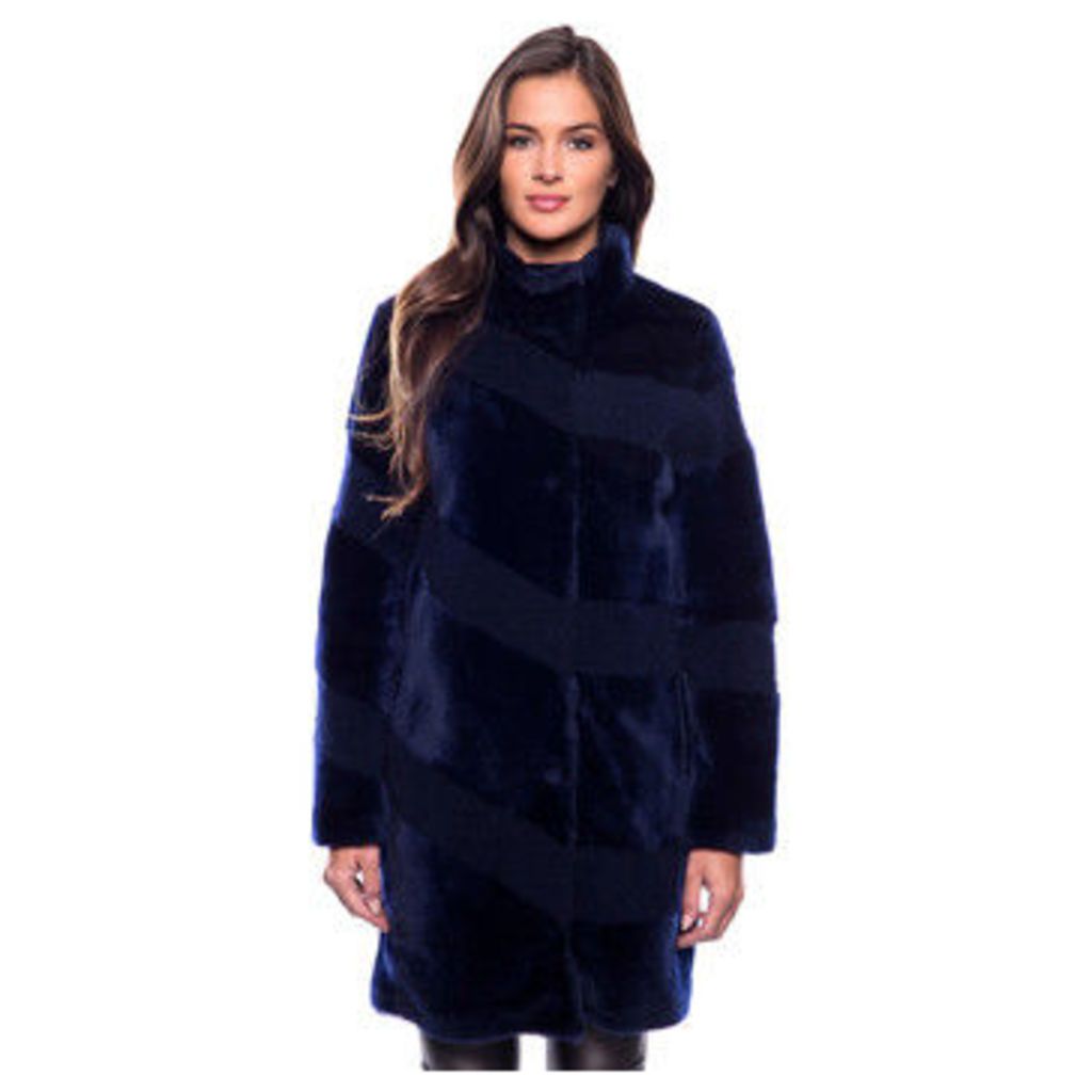 John   Yoko  3/4 coat in double-sided sheep leather  women's Coat in Blue