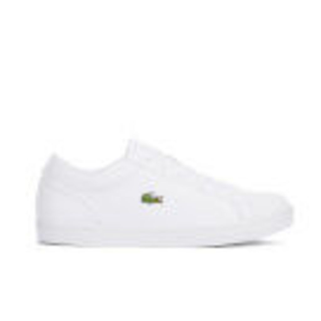 Lacoste Women's Straightset Bl 1 Leather Court Trainers - White - UK 8 - White