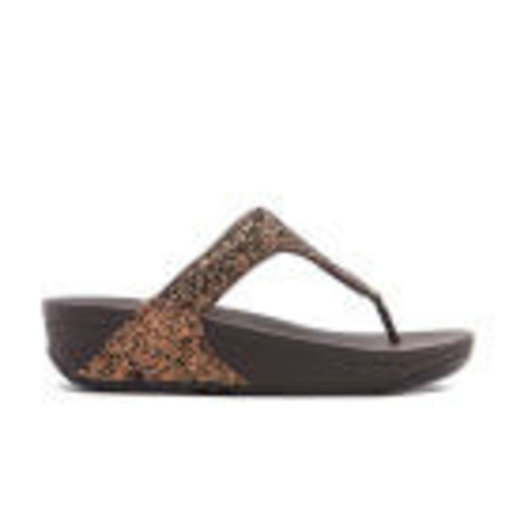 FitFlop Women's Glitterball Toe-Post Sandals - Bronze - UK 6 - Brown