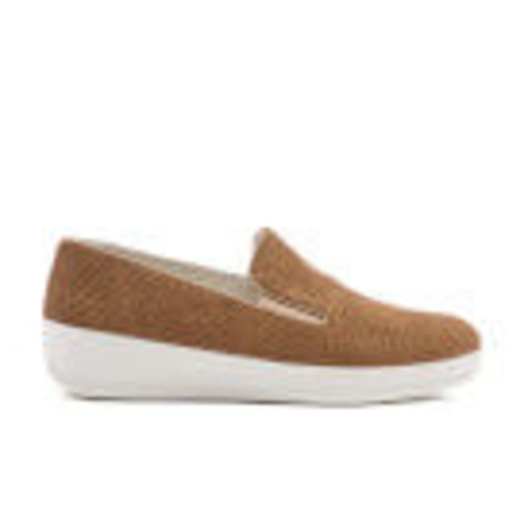 FitFlop Women's Superskate Perforated Suede Slip-On Trainers - Soft Brown - UK 7