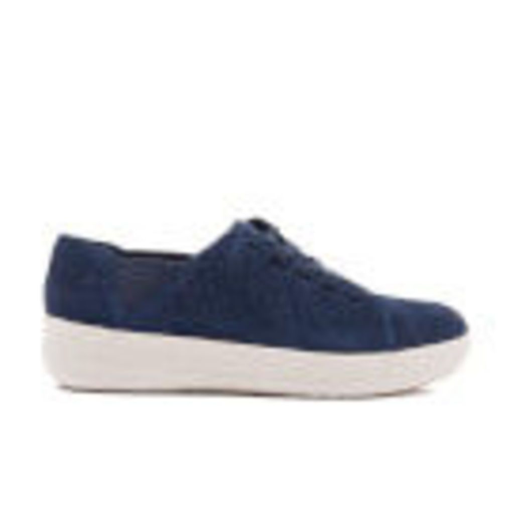 FitFlop Women's F-Sporty Perforated Suede Lace-Up Trainers - Mignight Navy - UK 5