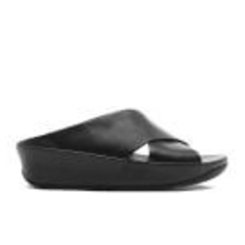 FitFlop Women's Kys Leather Slide Sandals - All Black - UK 5