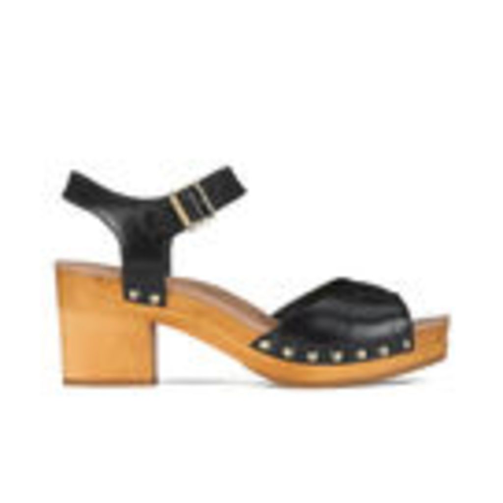 UGG Women's Janie Leather Heeled Sandals - Black - UK 3.5