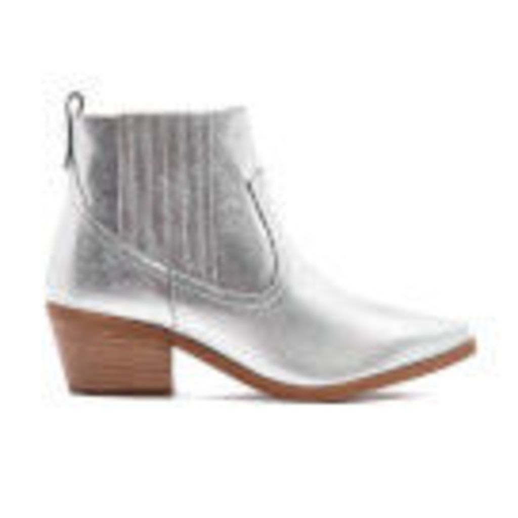 Dune Women's Quiz Leather Heeled Chelsea Boots - Pewter - UK 7 - Silver