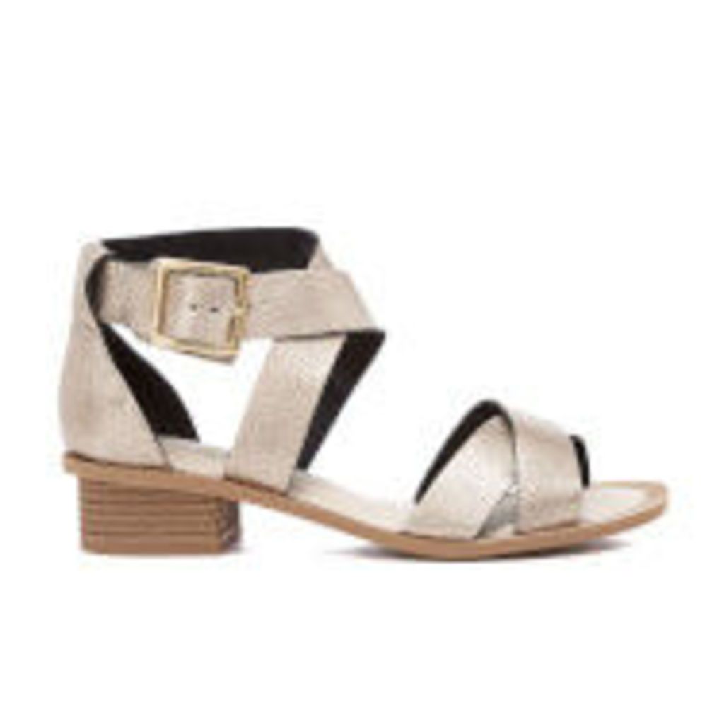 Clarks Women's Sandcastle Ray Leather Strappy Sandals - Champagne Metallic - UK 5