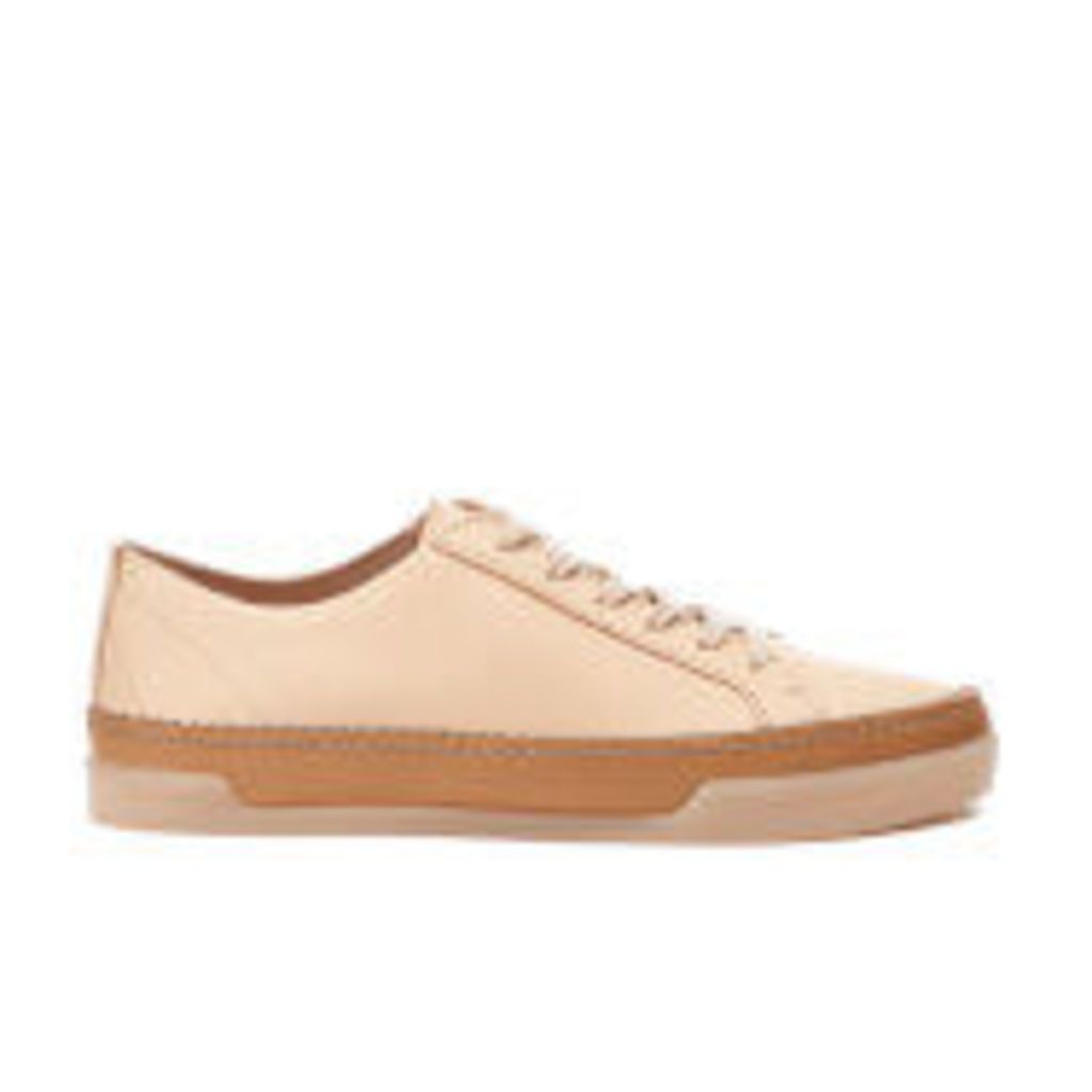 Clarks Women's Hidi Holly Leather Cupsole Trainers - Nude - UK 4