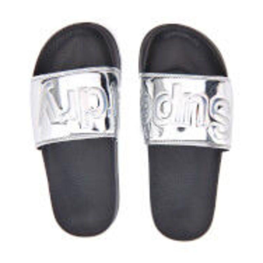 Superdry Women's Pool Slide Sandals - Chrome - M/UK 5-6 - Silver