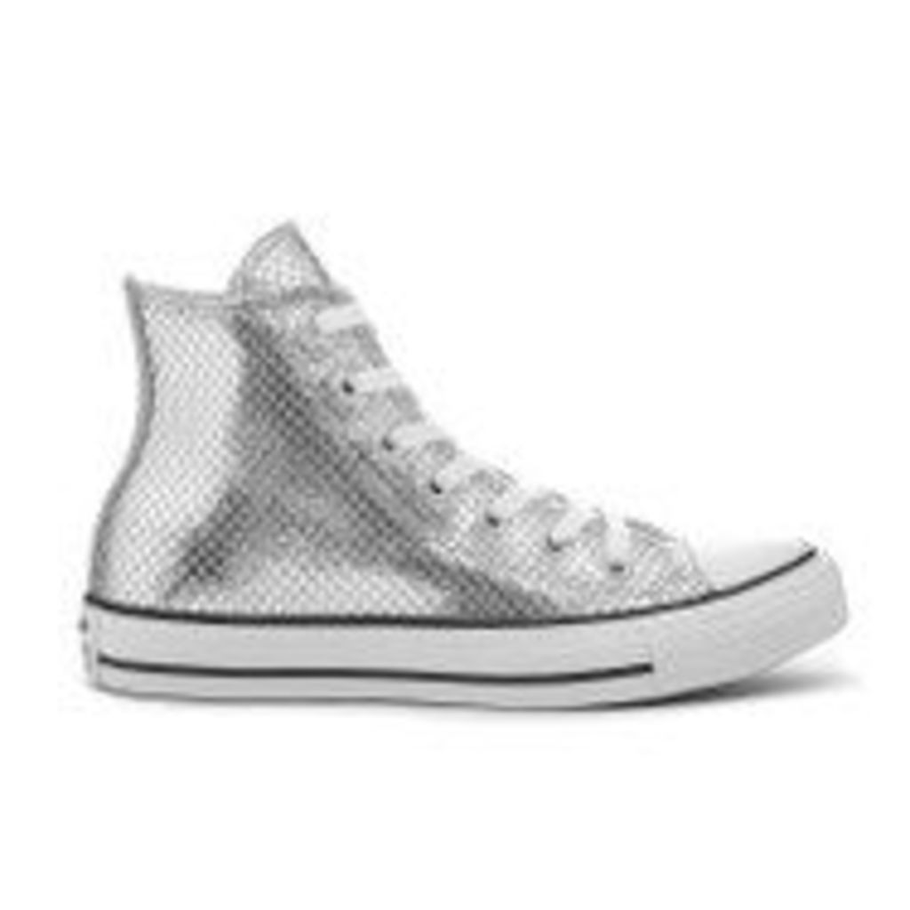 Converse Women's Chuck Taylor All Star Hi-Top Trainers - Silver/Black/White - UK 8 - Silver