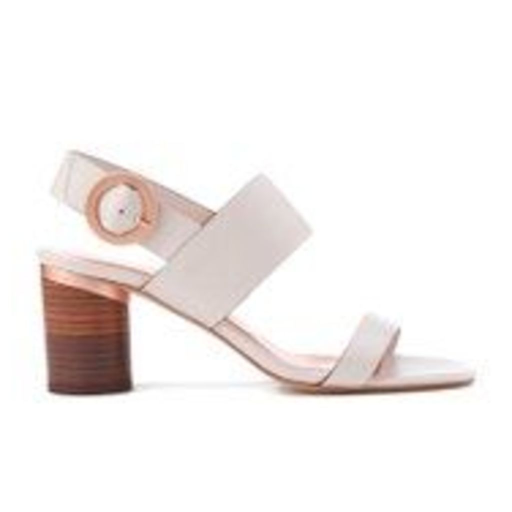 Ted Baker Women's Azmara Leather Block Heeled Sandals - Light Grey - UK 4