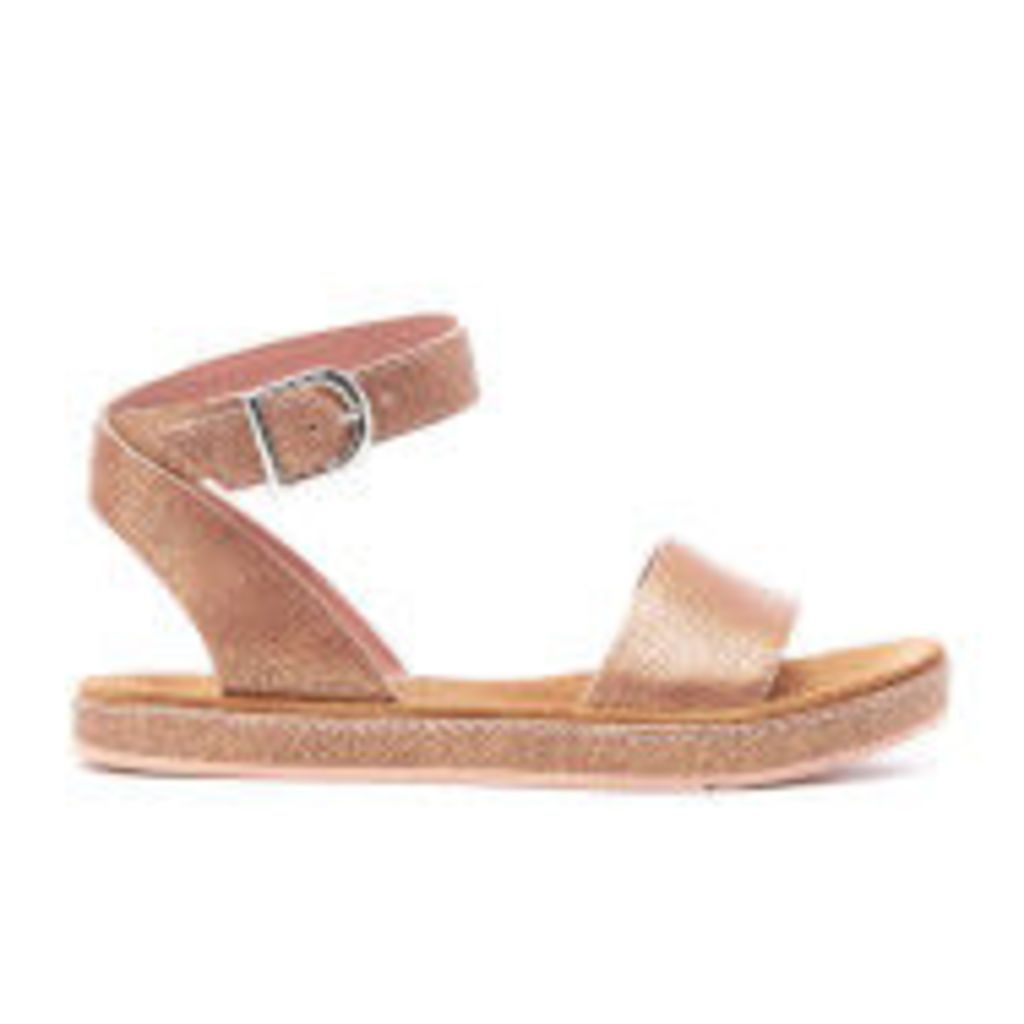 Clarks Women's Romantic Moon Leather Barely Sandals - Gold