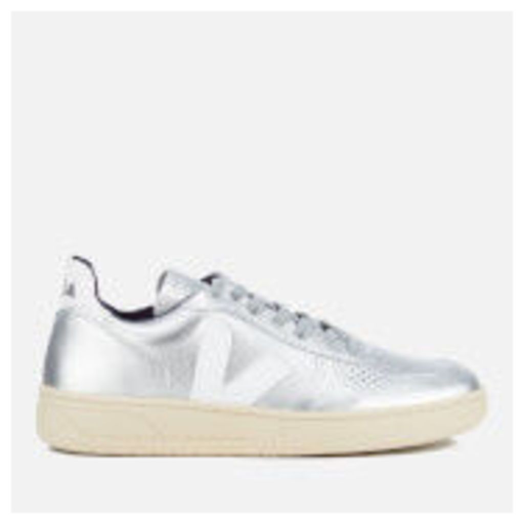 Veja Women's V-10 Leather Trainers - Silver - UK 8 - Silver