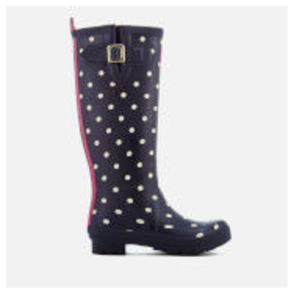 Joules Women's Welly Print Wellies - French Navy Spot