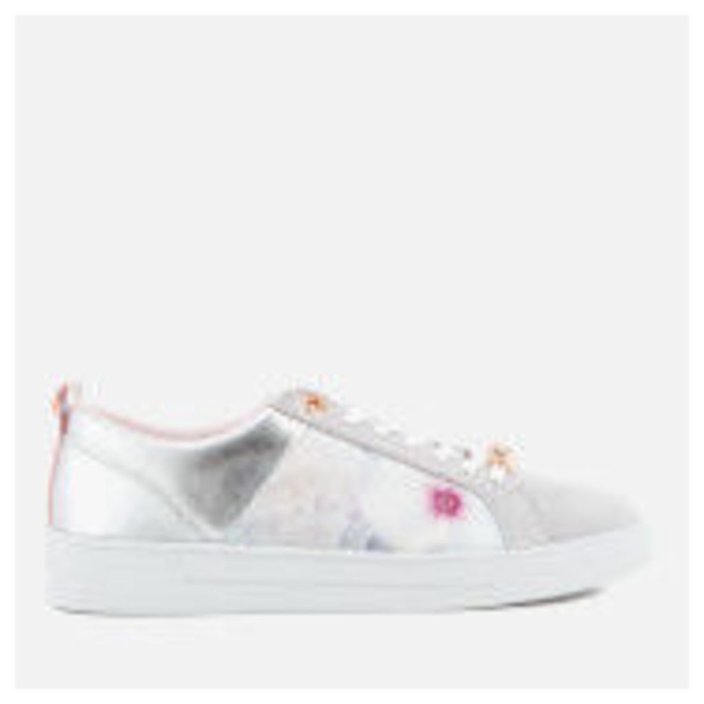 Ted Baker Women's Fushar Floral Print Cupsole Trainers - Grey Chelsea