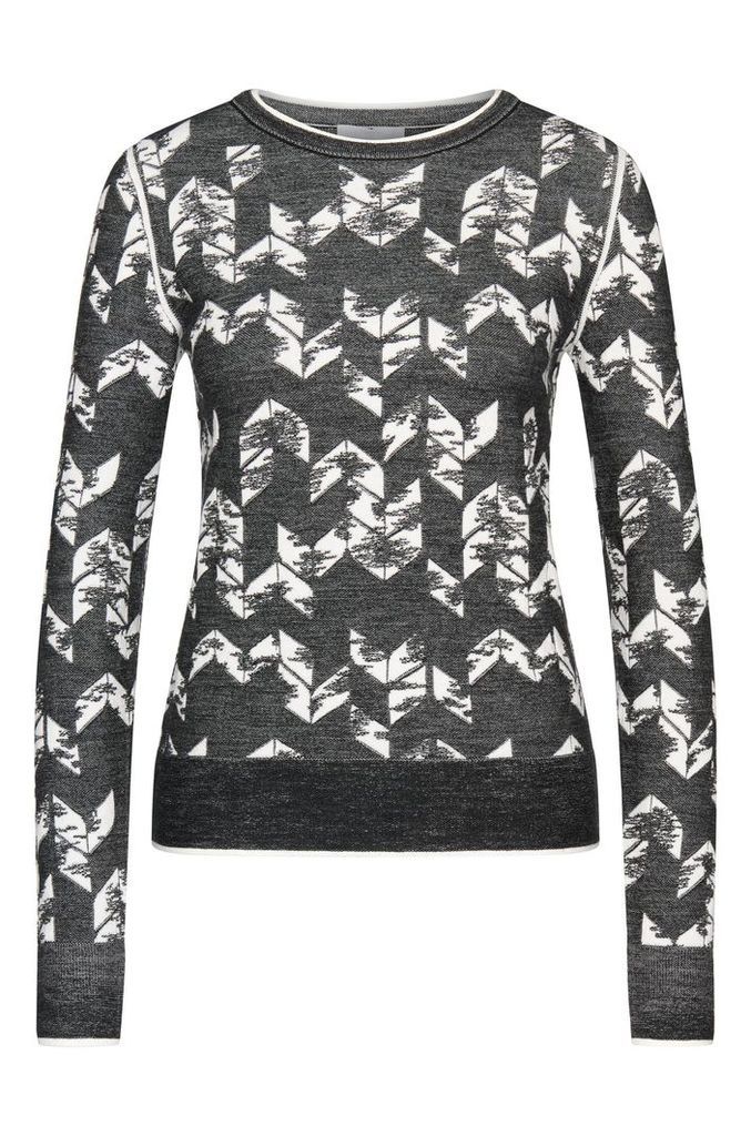 Patterned short-fit sweater in new-wool blend: `Fabiana`