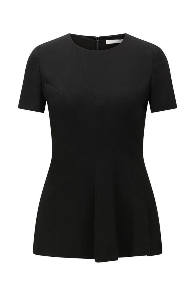 Short-sleeved top in textured fabric blend: `Illerry1`