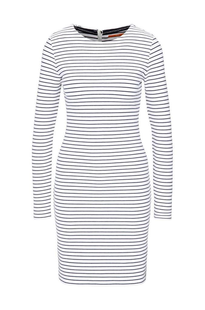 Striped slim-fit jersey dress in a cotton blend with elastane: `Damarina`