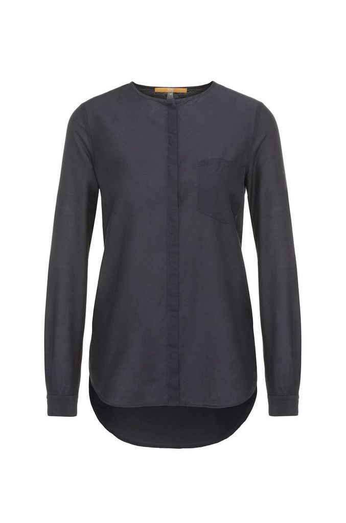 Regular-fit blouse in cotton and silk: `Eflo`
