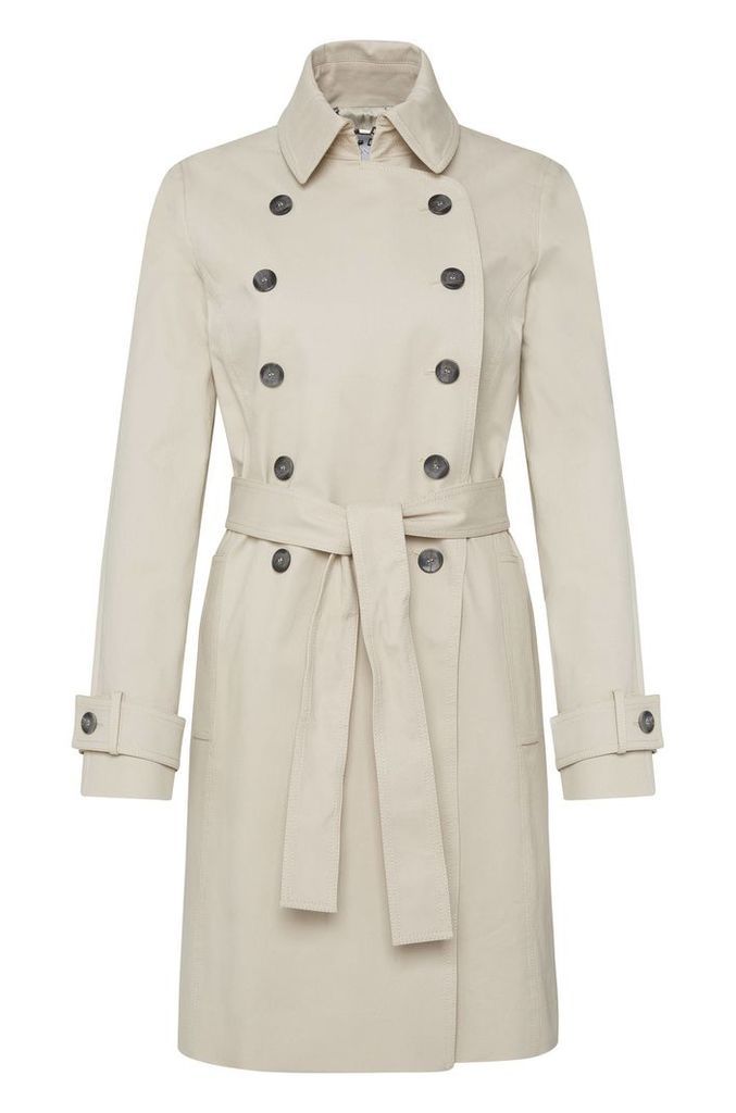 Coat in stretch cotton with double-breasted button placket: `Cirala`