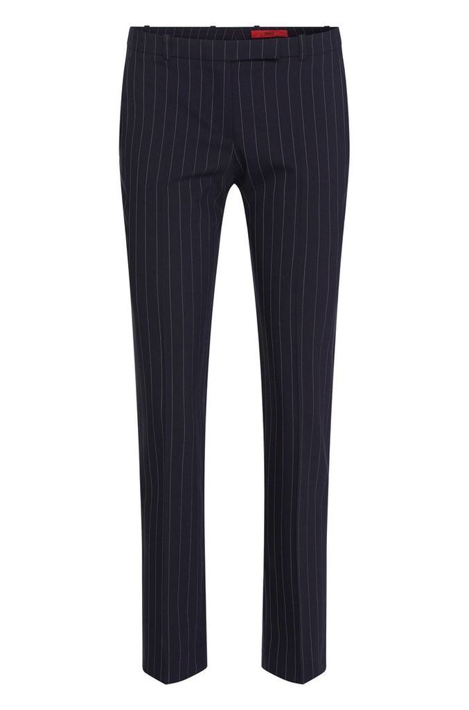 Finely striped slim-fit trousers in stretch new wool: `Harile-3`