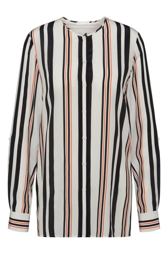 Striped regular-fit blouse in pure silk: `Relliana`