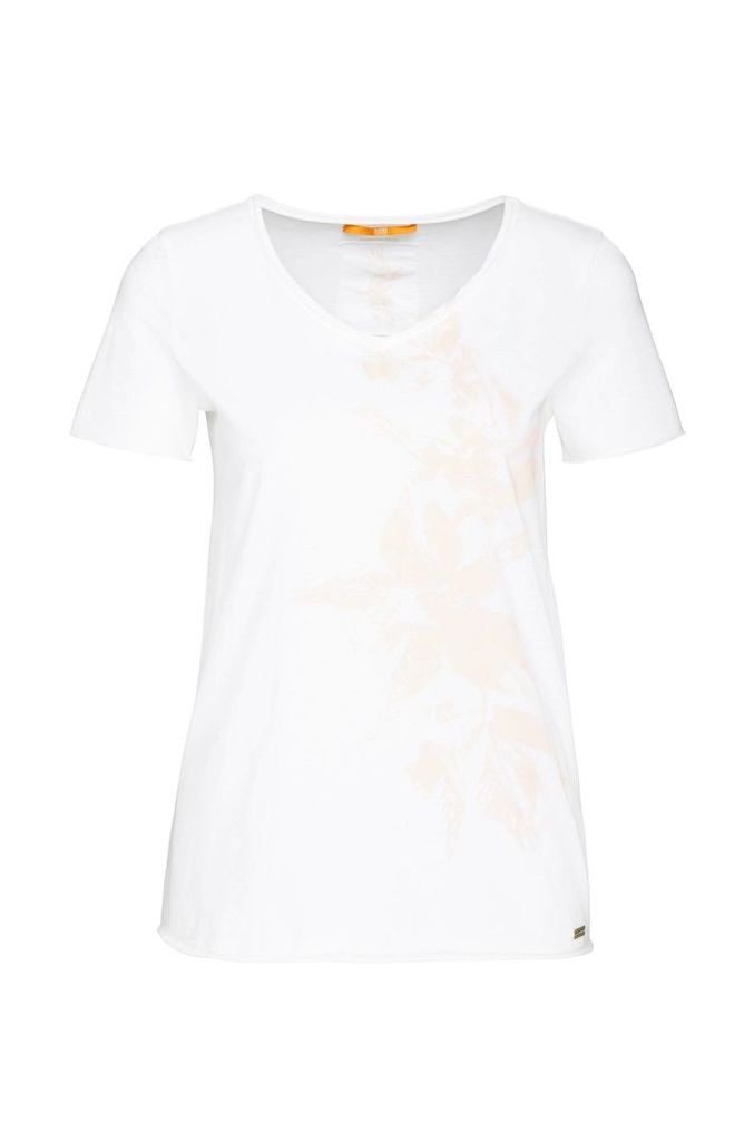 Slim-fit cotton t-shirt with floral print: `Vashirt`