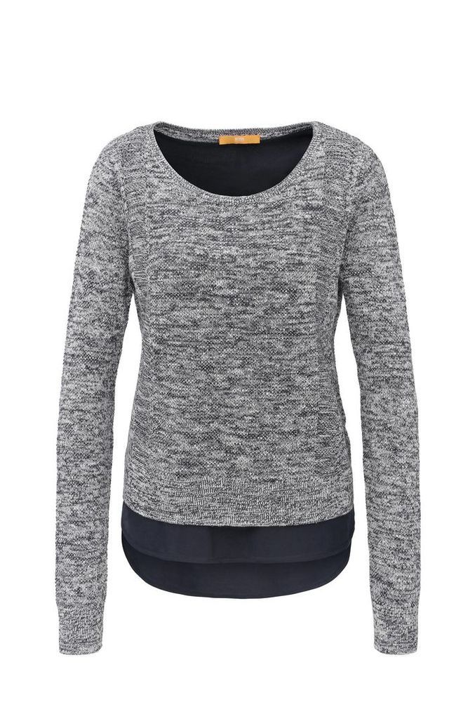 Relaxed-fit knitted sweater made from a linen blend with cotton in a layered look: `Warradyn`