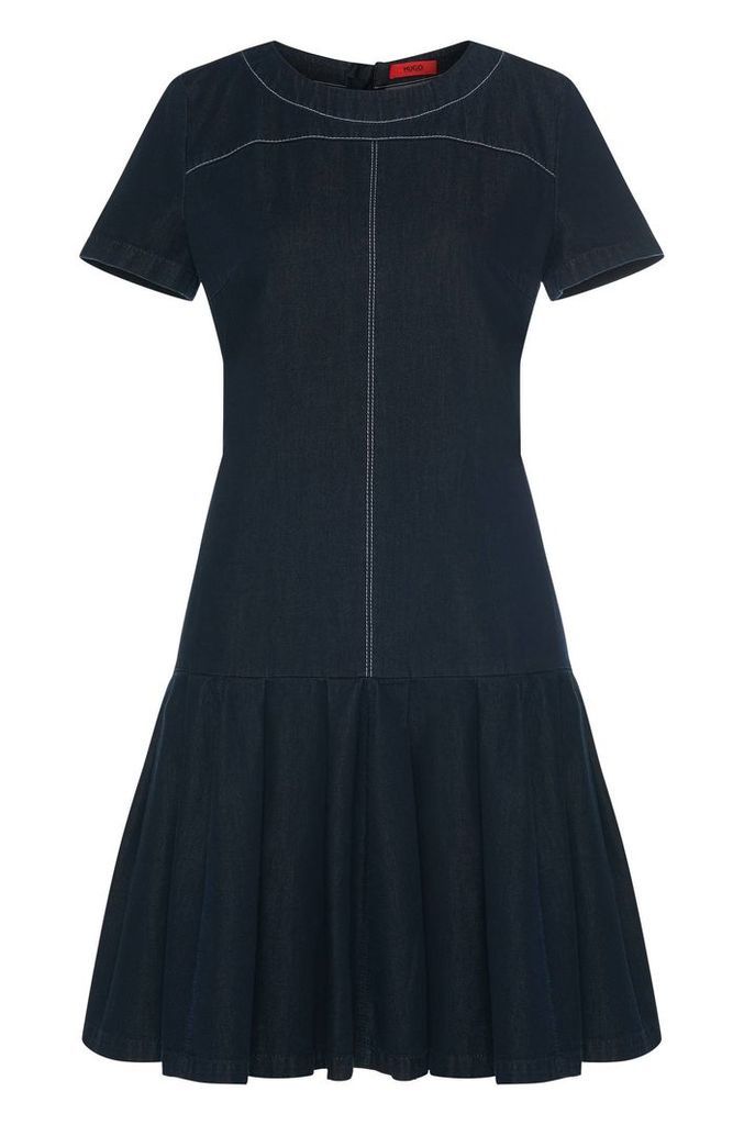 Jeans dress in cotton with a flared skirt: `Kiveri-W`