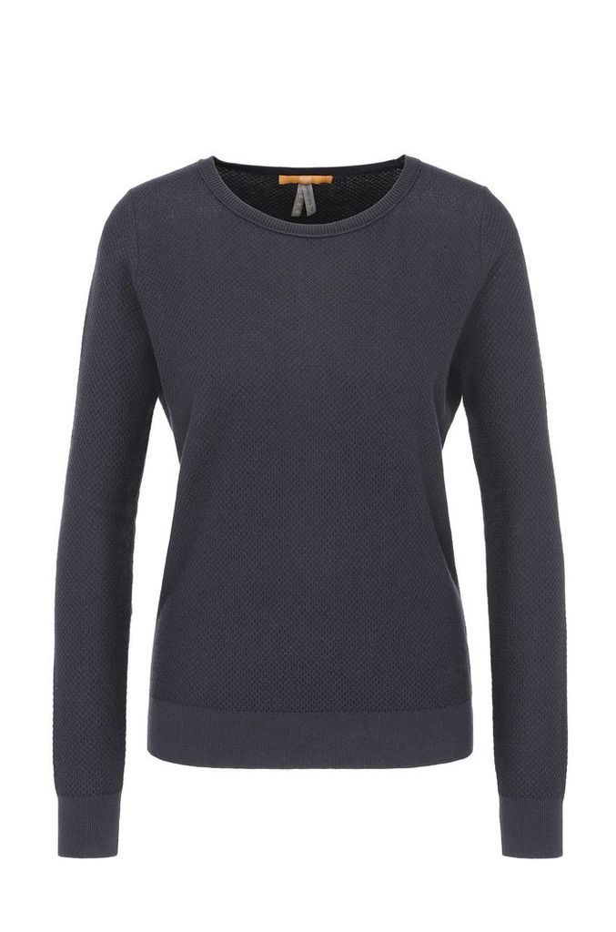 Relaxed-fit sweatshirt in cotton blend with silk in a honeycomb texture: `Injkey_2`