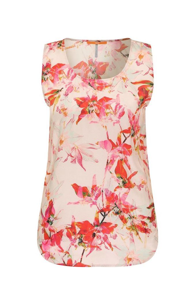 Floral printed top in viscose blend with silk: `Kethny1`