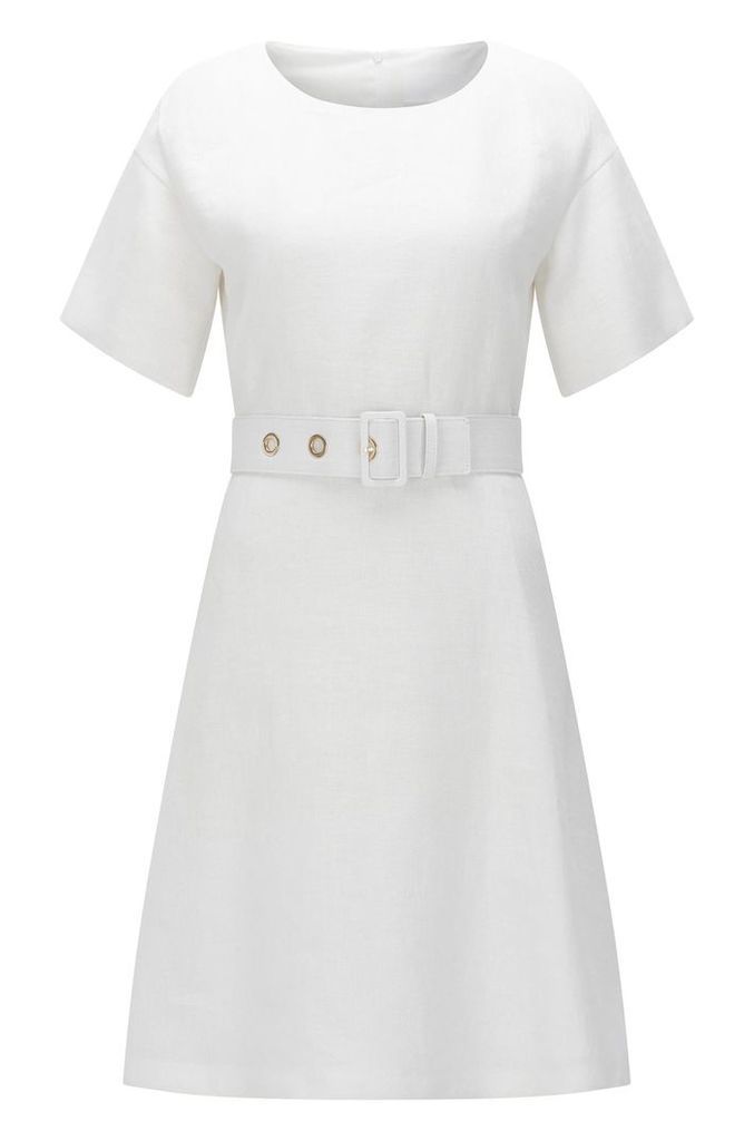 Linen dress with belt: `Dimisa`