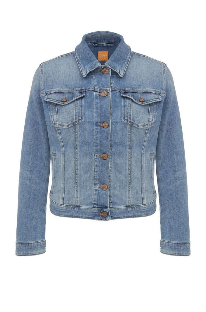 Regular-fit jeans jacket made from a cotton blend in a used look: `Orange J90 Portland`