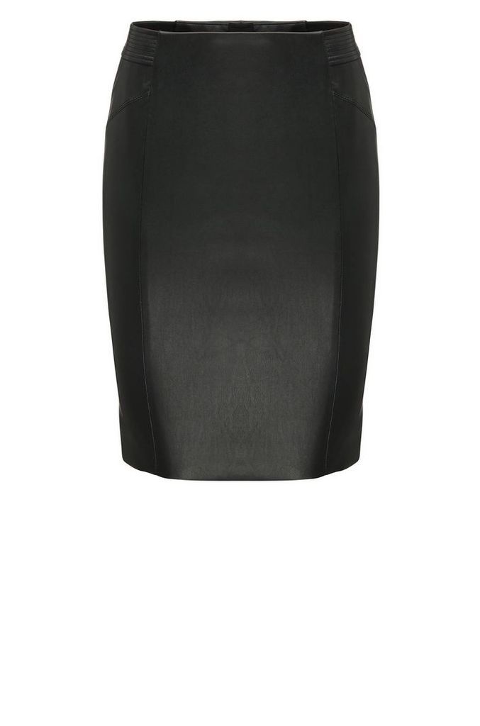 Pencil skirt in a leather-look material blend: `Balou`