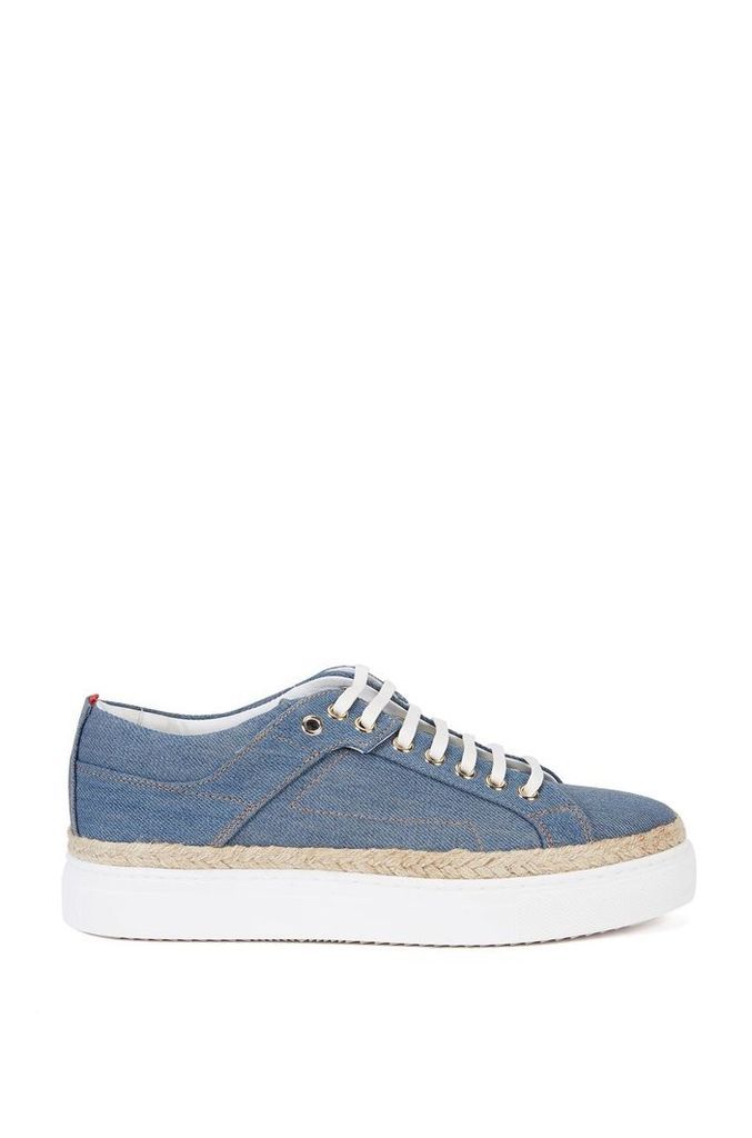 Denim-look trainers with platform sole: `Connie-D`